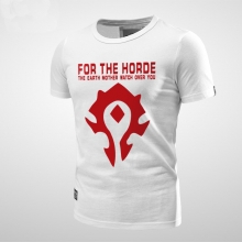 World Warcraft Horde เสื้อยืดสีแดงเสื้อผู้ชาย Tee