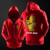 Superhero Iron Man Hoodie Black Zip Up Men Boy Marvel Hooded Sweatshirt