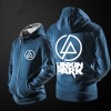 Linkin Park felpa Mens Black zip fino felpa con cappuccio