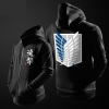 Attack on Titan Hoodie pro mladé černé zip svetr košile