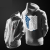 Attack on Titan Hoodie pro mladé černé zip svetr košile