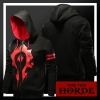 World of Warcraft Horde Hoodie WOW For the Horde Zipper Sweatshirt For Men Boy Cool