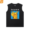 Cotton Shirts Pokemon Round Neck Sleeveless T Shirt