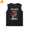 Atac pe Titan Mens Designer Sleeveless T Shirts Vintage Anime Tee