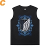 Tấn công vào Titan Mens Sleeveless Thể thao T Shirts Anime T-Shirts