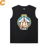 Chất lượng Pokonyan Tshirt Doraemon đen sleeveless T Shirt Mens