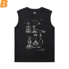 Musical Instrument T-Shirt Cotton Rock Sleeveless T Shirt For Gym