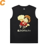 Anime One Piece Black Sleeveless Shirt Men Cool T-Shirt