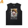 Anime One Piece Sleeveless Cotton T Shirts Cotton Tee Shirt