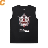 Vintage Anime camisetas Gundam sin mangas estampado camisetas hombres