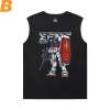 Gundam Mens Sleeveless Sports T Shirts Vintage Anime Tees