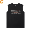 Attack on Titan Tee Vintage Anime Mens Sleeveless Sports T Shirts