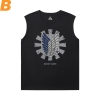 Chủ đề nóng Anime Tshirts tấn công trên Titan Sleeveless T Shirt Đen