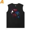 Marvel Spiderman Sleeveless T Shirt Black The Avengers Tee Shirt