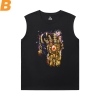 เสื้อยืด Avengers Tshirts Marvel Thanos Mens ไม่มีแขนเสื้อ