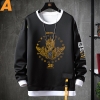 Anime Maskeli Binici Ceket Sahte İki Parçalı Sweatshirt