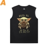 The Mandalorian Tees Quality Yoda Black Sleeveless T Shirt