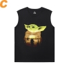 Hot Topic Yoda Camasi Mandalorian Negru SleeveLess Shirt Men