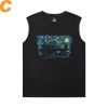 Famosa pintura camiseta sem mangas hot topic starry sky tee shirt