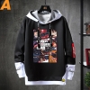 Vintage Anime Tek Parça Tops Fake İki Parçalı Sweatshirt