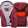 Naruto Akatsuki Logo Winter Coats Felpe con cappuccio spesse per l'inverno