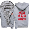 Naruto Sharingan Logo Hoodies cald pentru bărbați de iarnă