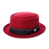 Womens Temperament Wool Hat Winter Retro Elegant Hat Jazz Hat Fishing Hat Navy Red