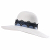 Elegant Lace Panama Straw Hat Beach Hat Anti-UV Hat Summer Girls 100% Cellulose Handmade