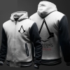 Assassin ' s Creed felpa con cappuccio di spessore Zip Up Hooded Felpe uomo cappotto nero inverno 