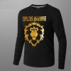 Blizzard WOW Alliance Golden Lion T-shirt World of Warcraft Long Sleeve Tee