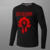 Blizzard WOW Horde Logo T-shirt World of Warcraft Long Sleeve Tee Shirt For Men