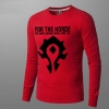 Blizzard WOW Horde Logo T-shirt World of Warcraft Long Sleeve Tee Shirt For Men