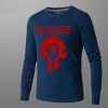 Blizzard WOW Horde Logo T-shirt World of Warcraft Long Sleeve Tee Shirt For Men