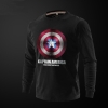 Captain America Printed Long Sleeve T Shirts