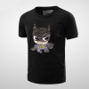 T-shirt de symbole Batman de dessin animé Tee-shirt de mens noir