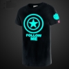 Cool Luminous Captain America Shield T Shirt