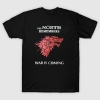 Cool Red Stark Wolf Maglietta Winter is Coming Tee