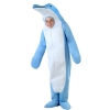 The Dolphin Themed Coverall Animal Cosplay Costume Kids Sea Cartoon Performance Costume Parent-child Clothing Sky Blue And White 