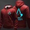 Boys Zip Up Assassin&#039;s Creed Hoodie Fleece Thick Hooded Sweatshirt Men Grey Luminous Winter