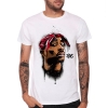 Fashion 2PAC Rock Tshirt Hip Hop Tupac White Tee