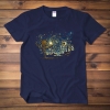 Groot sous le t-shirt de ciel de nuit Van Gogh T-shirt de style de peinture à l'huile