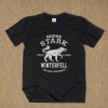 Huis Stark Wolf zwart T-shirt voor heren