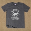 T-shirt preto da casa Stark Wolf para homens