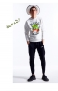 Lovely Travel Frog Hoodie unisex White Crew Neck xxxl Sweatshirt