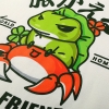 Lovely Travel Frog Hoodie unisex White Crew Neck xxxl Sweatshirt