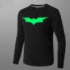 Luminous Batman T-shirt de manga comprida para homem