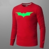 Luminous Batman T-shirt de manga comprida para homem