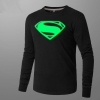 Luminous Superman Mens Long Sleeve T Shirt | WISHINY