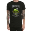 T-Shirt in metallo metallizzato Tee in metallo pesante con teschio verde