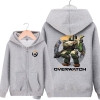 Overwatch Bastion hoodie for unge sorte Sweat shirt